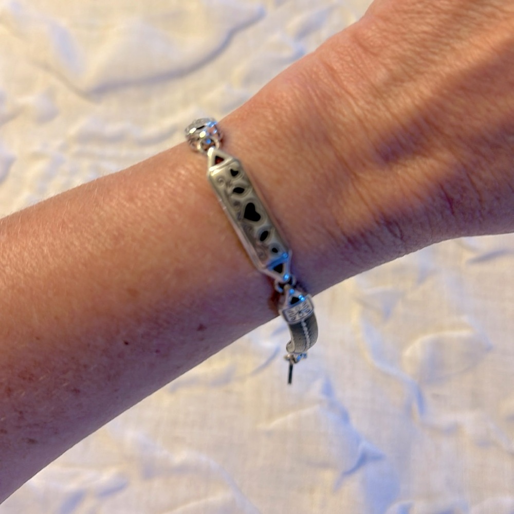 Brighton bracelet with black leather straps